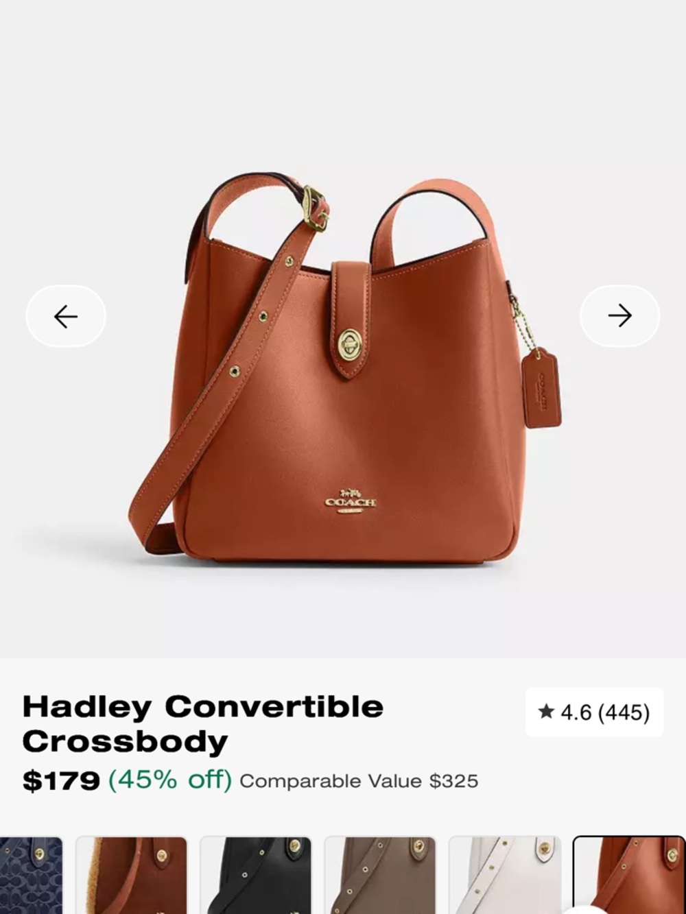 Coach Hadley Convertible Crossbody Bag